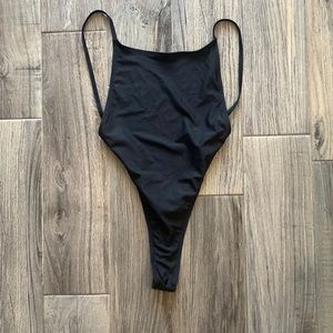 Black thong one piece swimsuit size small